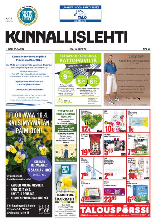 Kunnallislehti Paimio-Sauvo-Kaarina 14.4.2026