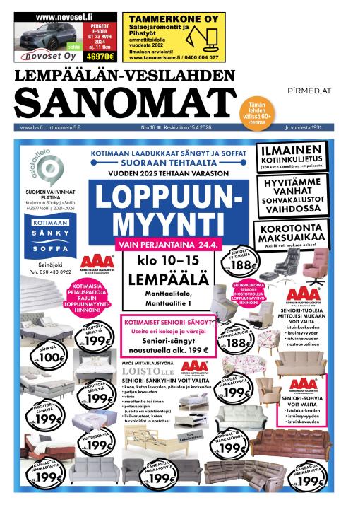 Lempäälän-Vesilahden Sanomat 15.4.2026