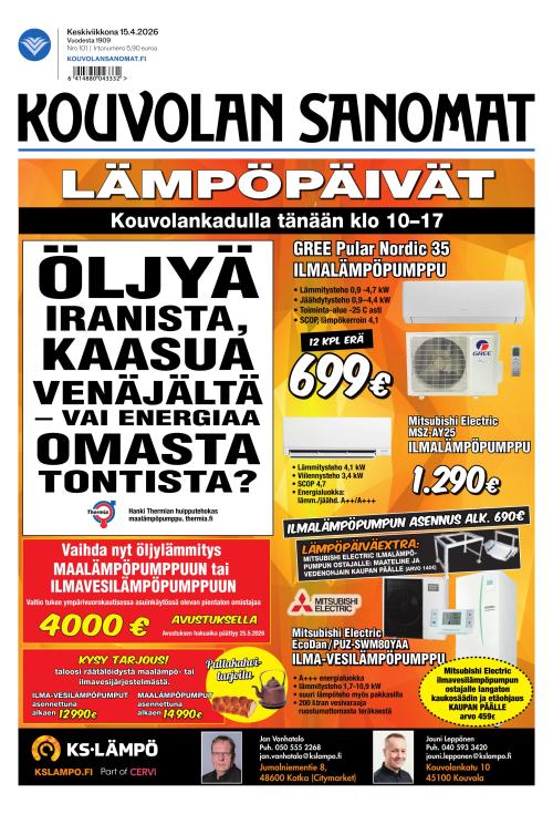 Kouvolan Sanomat 15.4.2026
