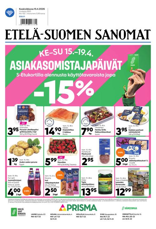 Etelä-Suomen Sanomat 15.4.2026