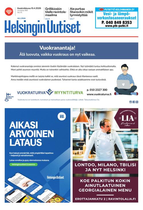 Helsingin Uutiset (Länsi) & Munkin Seutu 15.4.2026
