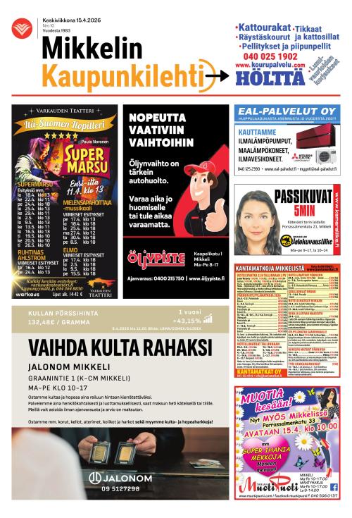Mikkelin kaupunkilehti 15.4.2026