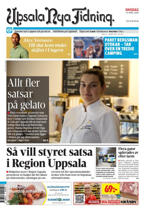 Upsala Nya Tidning 15.4.2026