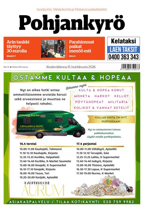 Pohjankyrö-lehti 15.4.2026