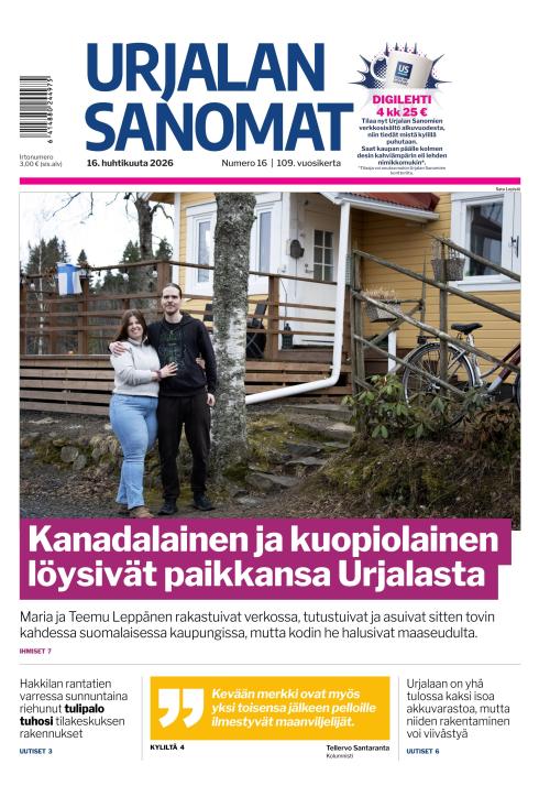 Urjalan Sanomat 16.4.2026