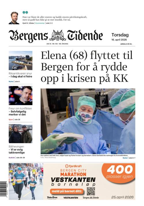 Bergens Tidende 16.4.2026