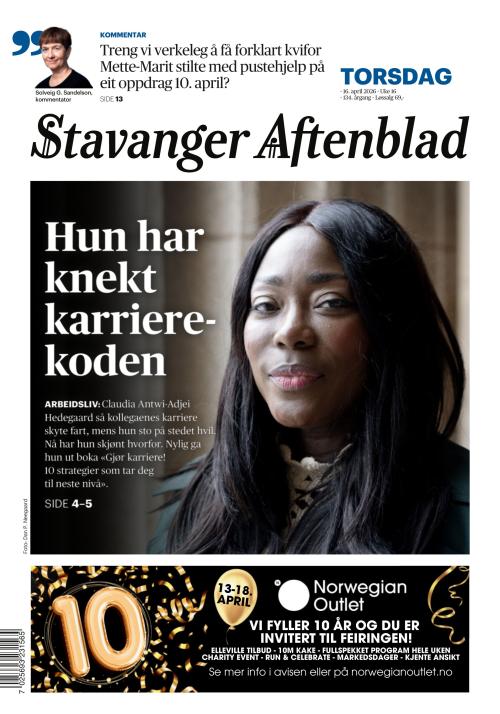 Stavanger Aftenblad 16.4.2026