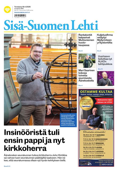 Sisä-Suomen Lehti 16.4.2026