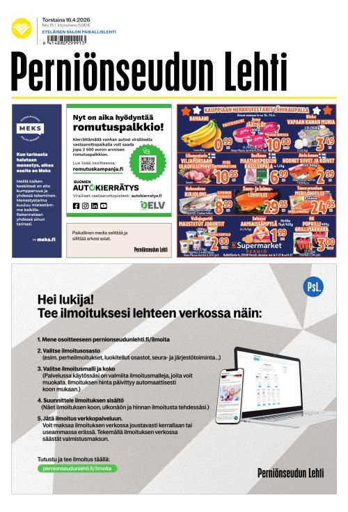 Perniönseudun Lehti 16.4.2026