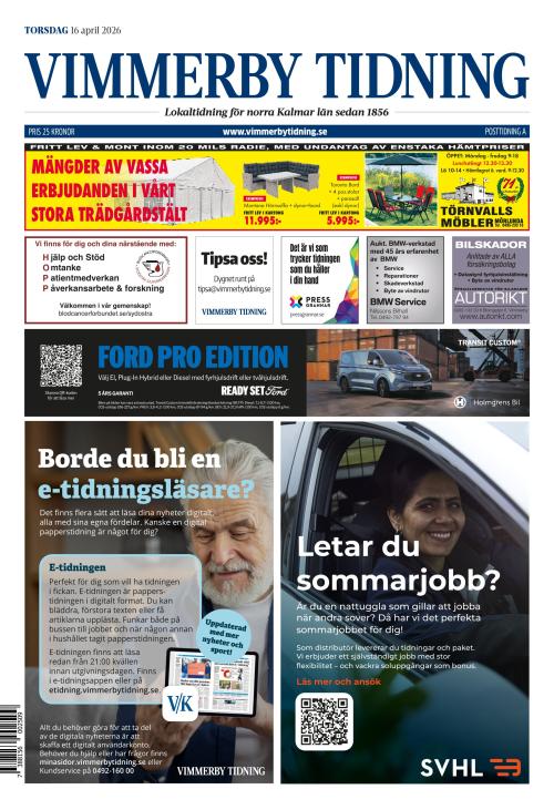 Vimmerby Tidning / Kinda-Posten 16.4.2026