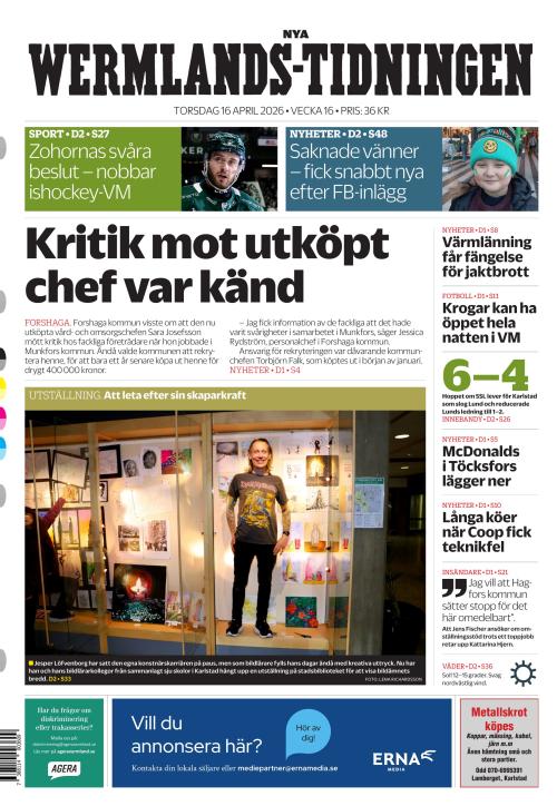 Nya Wermlands-Tidningen 16.4.2026