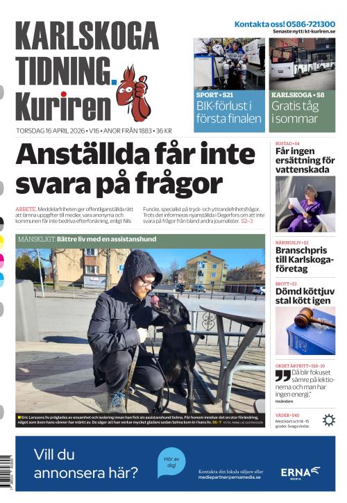 Karlskoga Tidning-Kuriren 16.4.2026