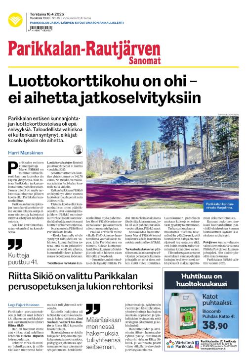 Parikkalan-Rautjärven Sanomat 16.4.2026