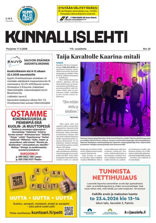 Kunnallislehti Paimio-Sauvo-Kaarina 17.4.2026