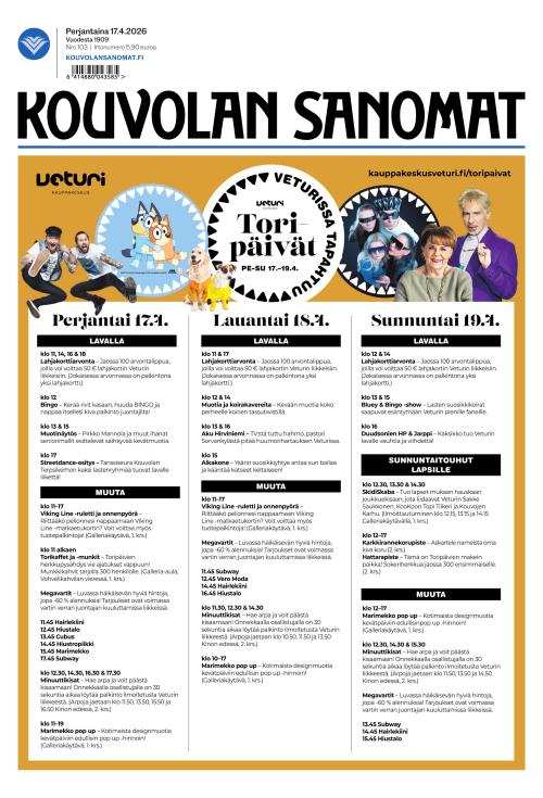 Kouvolan Sanomat 17.4.2026
