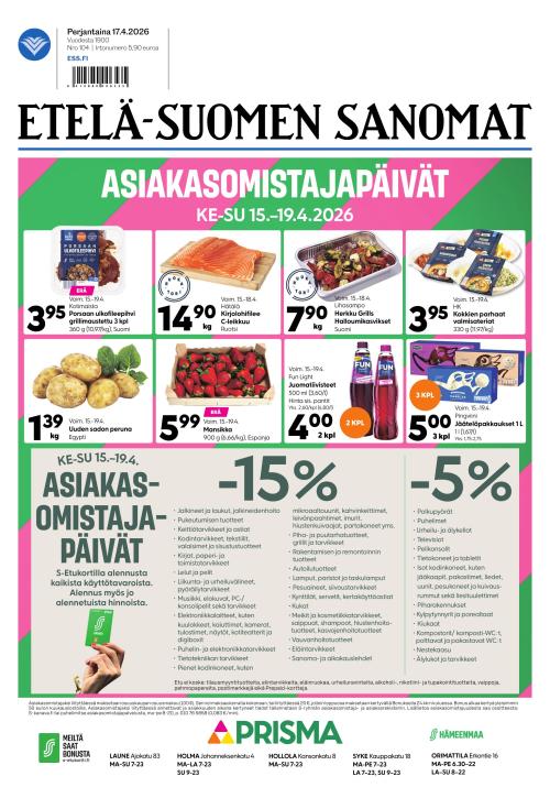 Etelä-Suomen Sanomat 17.4.2026