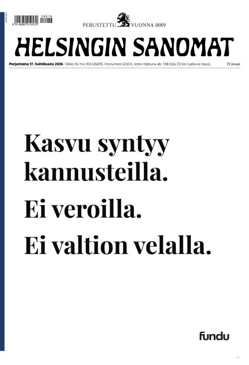 Helsingin Sanomat 17.4.2026