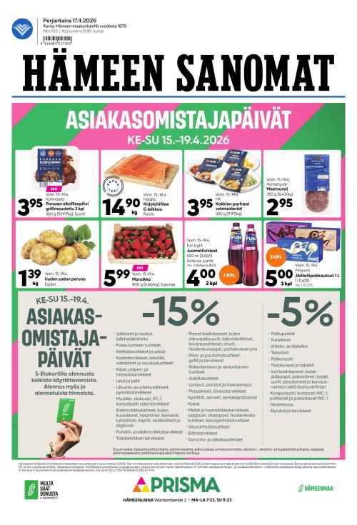 Hämeen Sanomat 17.4.2026
