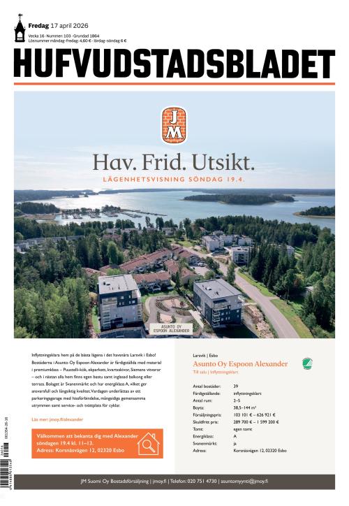 Hufvudstadsbladet 17.4.2026