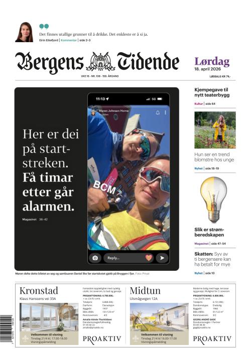 Bergens Tidende 18.4.2026