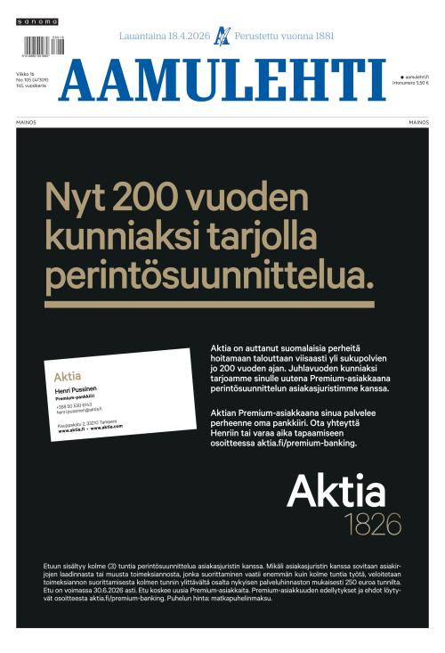 Aamulehti 18.4.2026