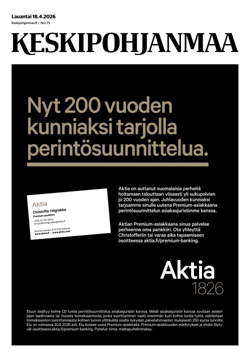 Keskipohjanmaa 18.4.2026