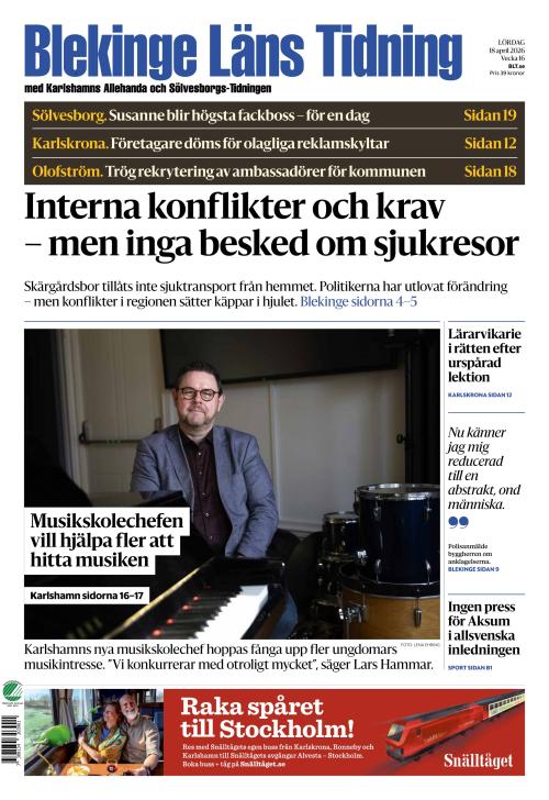 Blekinge Läns Tidning 18.4.2026