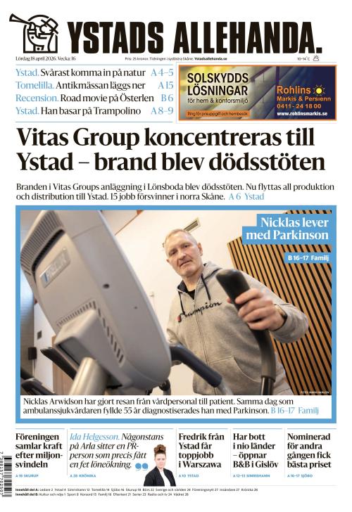 Ystads Allehanda 18.4.2026