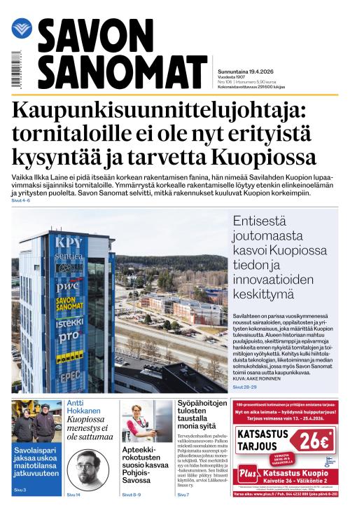 Savon Sanomat 19.4.2026