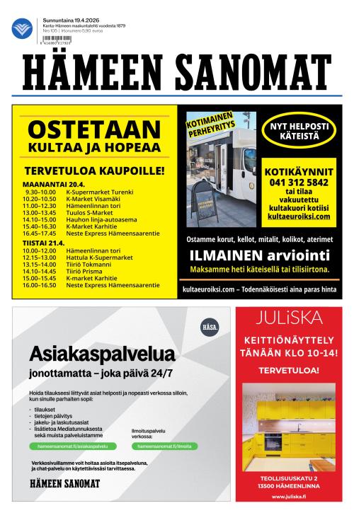 Hämeen Sanomat 19.4.2026