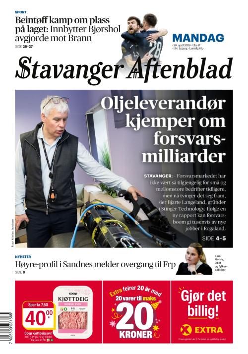 Stavanger Aftenblad 20.4.2026