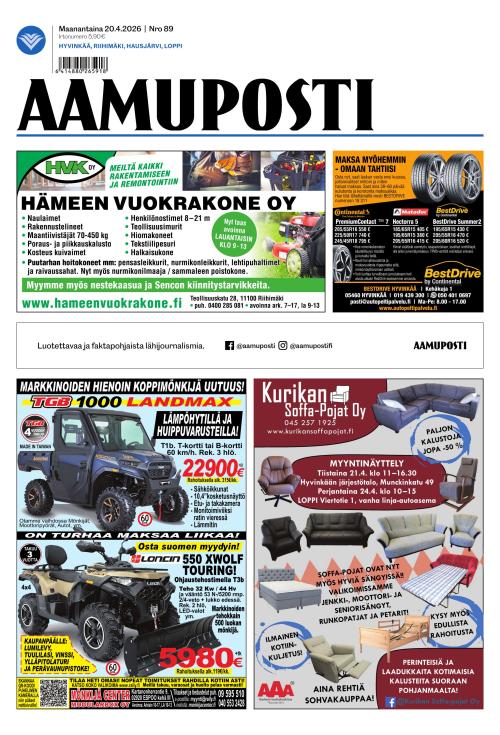 Aamuposti 20.4.2026