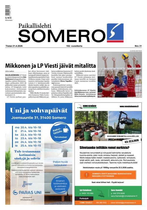 Paikallislehti Somero 21.4.2026