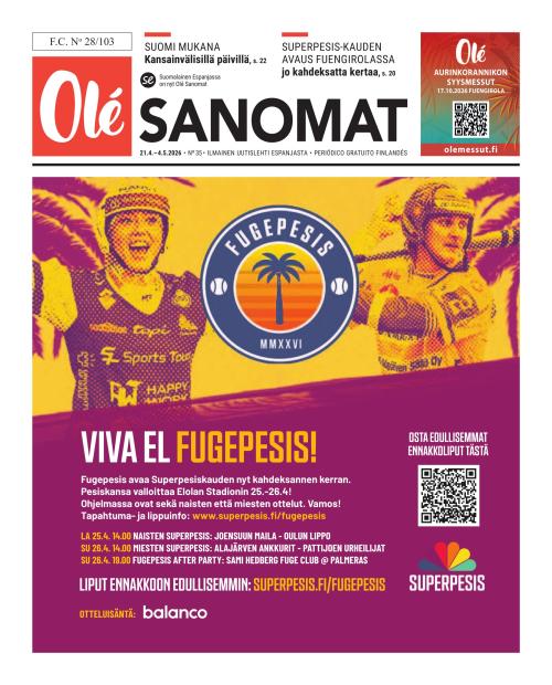 Olé Sanomat (Suomalainen Espanjassa-lehti) 35/2026