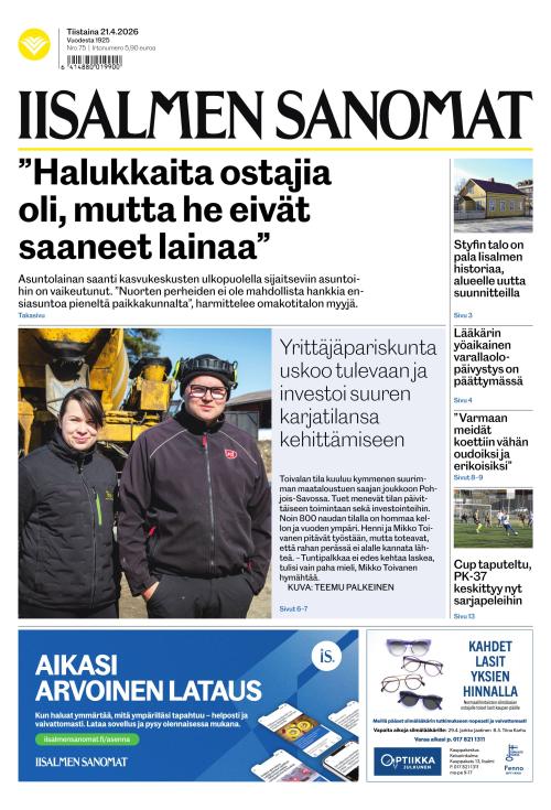 Iisalmen Sanomat 21.4.2026