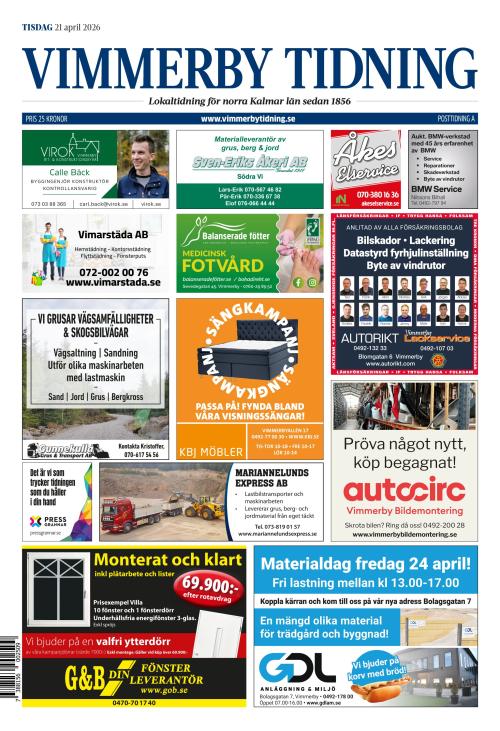 Vimmerby Tidning / Kinda-Posten 21.4.2026