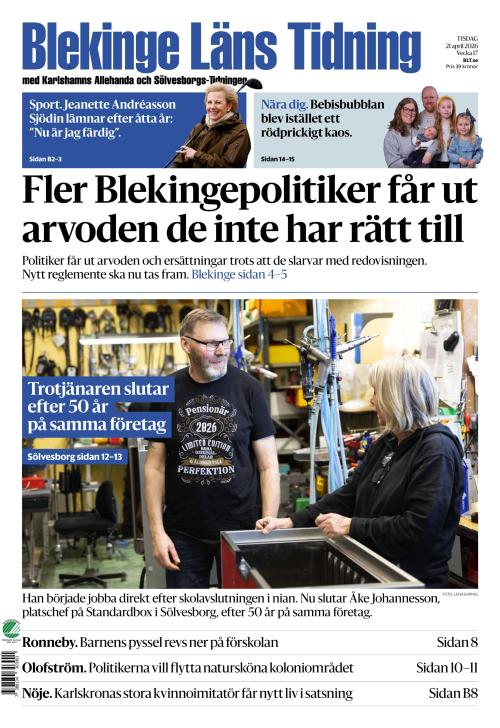 Blekinge Läns Tidning 21.4.2026