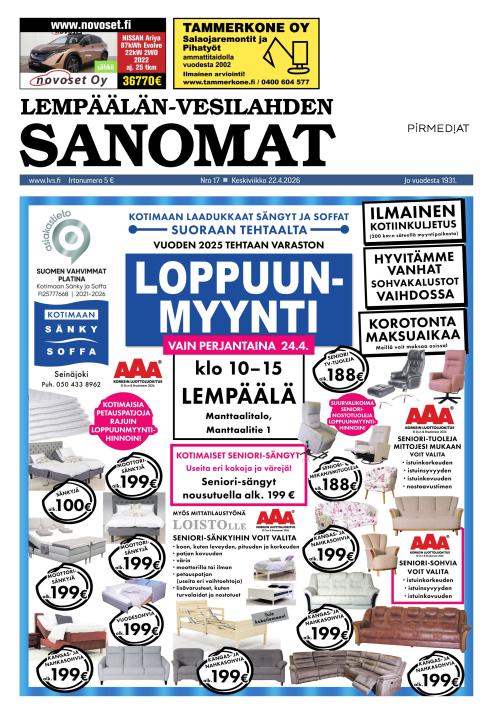 Lempäälän-Vesilahden Sanomat 22.4.2026