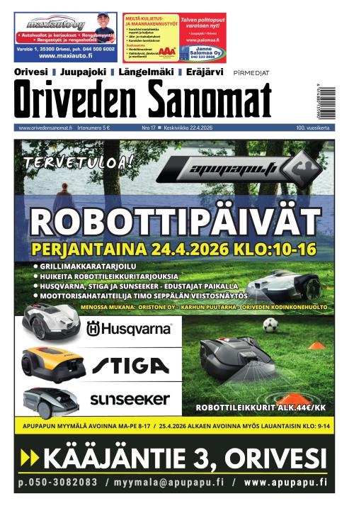 Oriveden Sanomat 22.4.2026