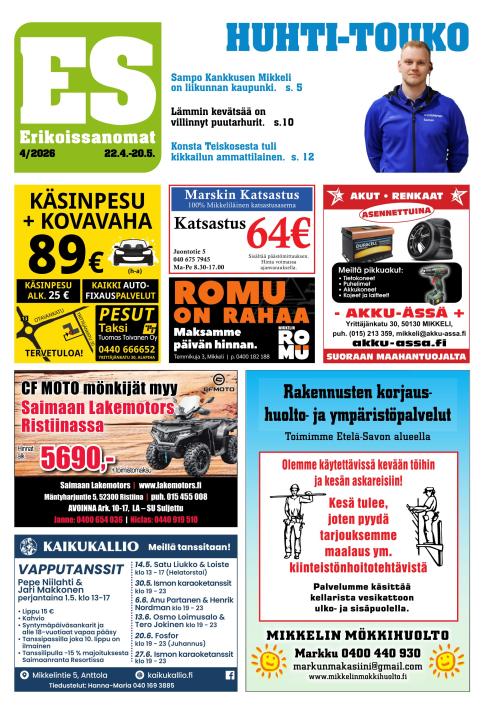 Mikkelin erikoissanomat 22.4.2026