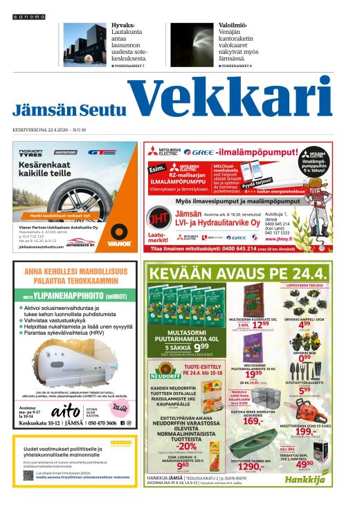 Jämsän Seutu ja Vekkari 22.4.2026