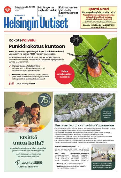 Helsingin Uutiset (Keskinen) 22.4.2026