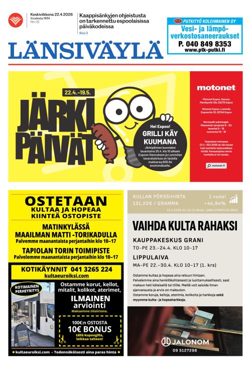 Länsiväylä 22.4.2026