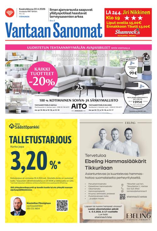 Vantaan Sanomat (Itä) 22.4.2026