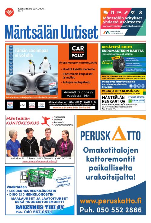 Mäntsälän Uutiset 22.4.2026