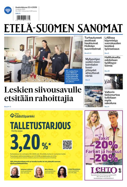 Etelä-Suomen Sanomat 22.4.2026