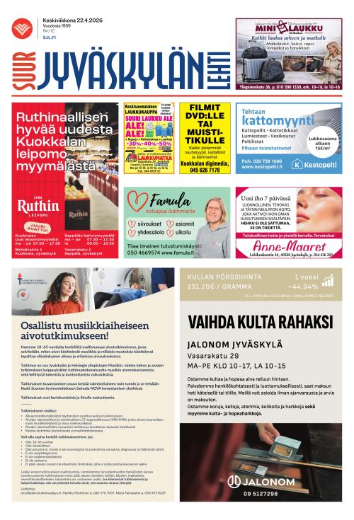 Suur-Jyväskylän Lehti 22.4.2026