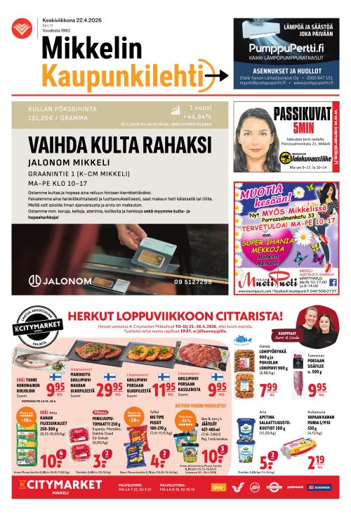 Mikkelin kaupunkilehti 22.4.2026
