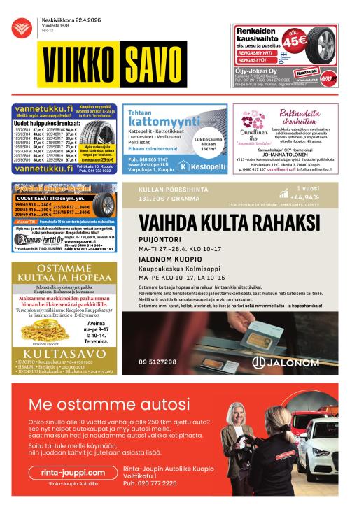 Viikkosavo 22.4.2026