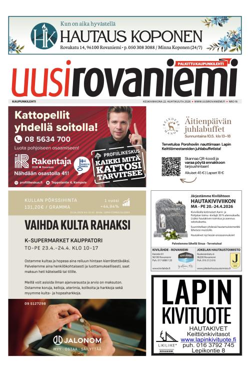Uusi Rovaniemi 22.4.2026